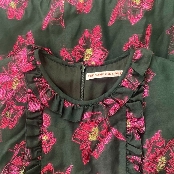 New $1550 The Vampire’s Wife Iconic Cate Metallic Mini Dress - Picture 9 of 11